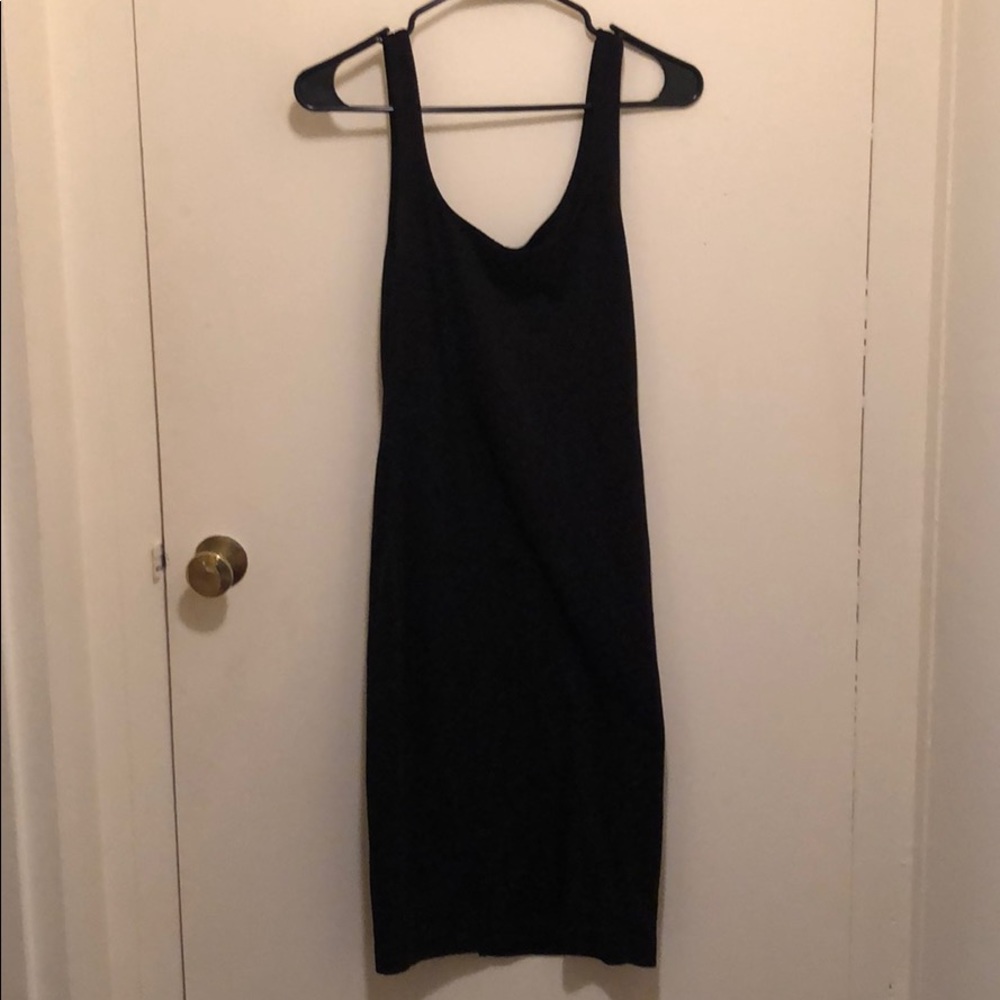 ZARA // black tank midi dress
